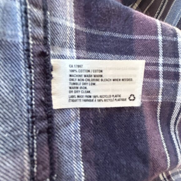 Gap Men’s Dark Violet Plaid button-up Shirt – Size Large - Picture 7 of 8
